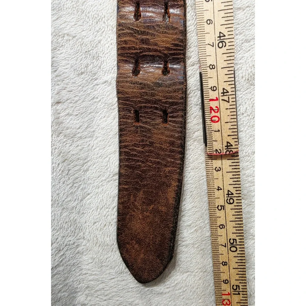 Perry Ellis America Mens Brown Vegetable Tanned Leather Belt Sz 42  Argentina